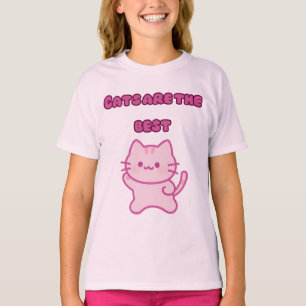 Katzen sind die besten süßen rosa Katze Kawaii T- T-Shirt