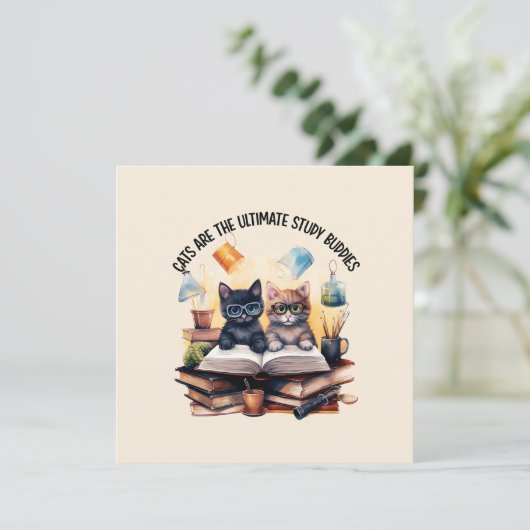 Katzen sind die ultimativen Lernbuddies (Stehend Vorderseite)