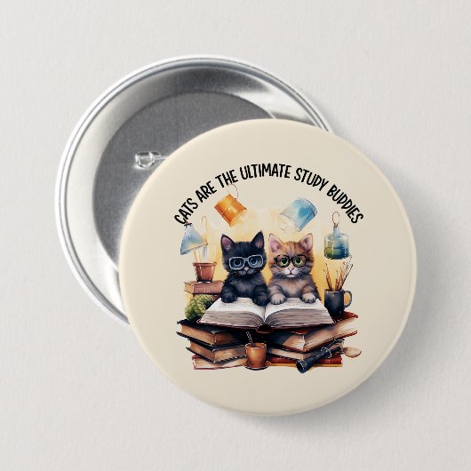 Katzen sind die ultimativen Lernbuddies Button (Vorne & Hinten)