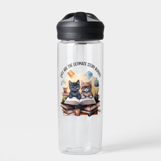 Katzen sind die ultimativen Lernbuddies Trinkflasche (Vorderseite)