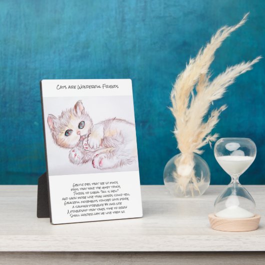 Katzen sind ein wunderbares Freundschaftsgedicht Fotoplatte (Seite)