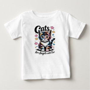 Katzen sind Engel mit Pelz Baby T-shirt