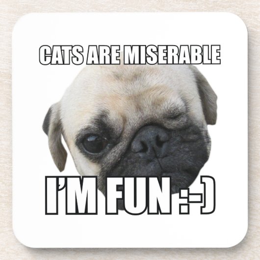 KATZEN SIND FEHLERBAR, ICH FREUE MICH :-) MEME GETRÄNKEUNTERSETZER (Vorderseite)