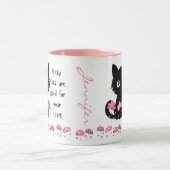 Katzen sind gut für das Herz, schwarze Kitty Tasse (Zentrum)