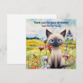 Katzen sind im Feld Blume Dankeskarte (Vorne/Hinten)