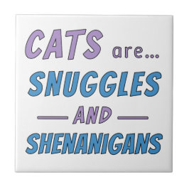 Katzen sind Kuscheln und Schabernack Fliese