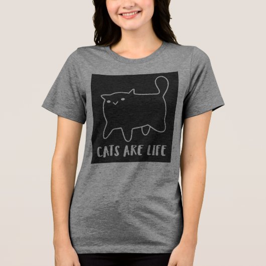 KATZEN SIND LEBENSSCHWARZER KATZE-T - SHIRT (Vorderseite)