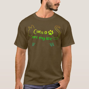 Katzen sind mein Leben Vintage Kätzchen Kitty Haus T-Shirt