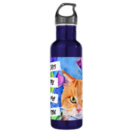 Katzen sind mein Stamm | Orangefarbene Katzen und Edelstahlflasche