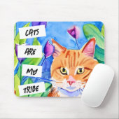 Katzen sind mein Stamm | Orangefarbene Katzen und  Mousepad (Mit Mouse)