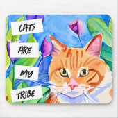 Katzen sind mein Stamm | Orangefarbene Katzen und  Mousepad (Vorne)