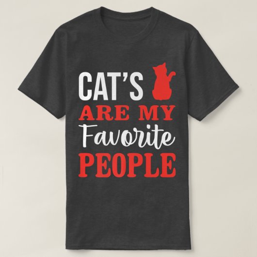 Katzen sind meine Lieblings-Leute Kitty Cat Lover T-Shirt (Design vorne)