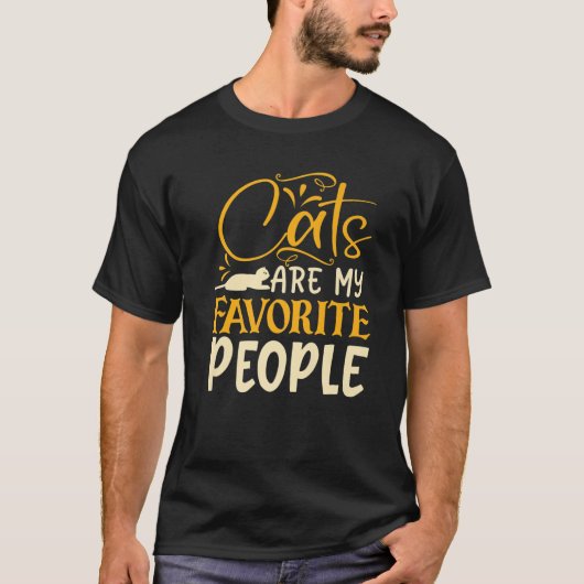 Katzen sind meine Lieblingsmenschen. CAT-LADYS T-Shirt (Vorderseite)