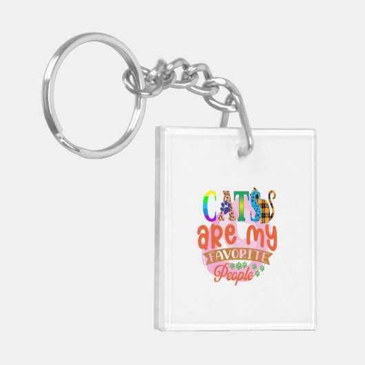Katzen sind meine Lieblingsmenschen Schlüsselanhänger (Vorderseite links)