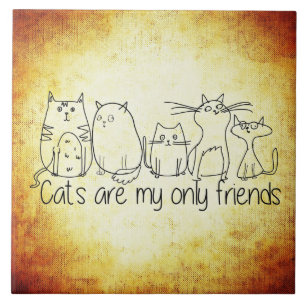 Katzen sind meine nur Freunde Fliese