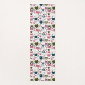 Katzen sind mit gedämpftem, aquamarin-rosa Muster Yogamatte (Vorderseite)