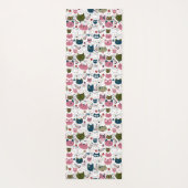 Katzen sind mit gedämpftem, aquamarin-rosa Muster Yogamatte (Rückseite)