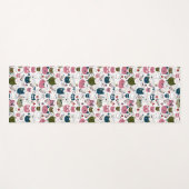 Katzen sind mit gedämpftem, aquamarin-rosa Muster Yogamatte (Vorderseite (Horizontal))