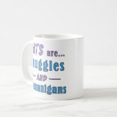 Katzen sind Schnecken und Shenanigans Kaffeetasse (Vorderseite Links)