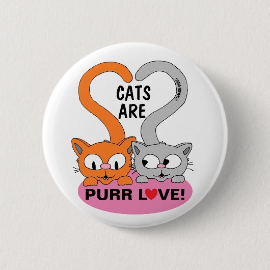 Katzen sind Schnurr Liebe Knopf Button (Vorderseite)