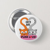 Katzen sind Schnurr Liebe Knopf Button (Vorne & Hinten)