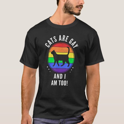 Katzen sind schwul und ich bin zu Purride Gay Prid T-Shirt (Vorderseite)