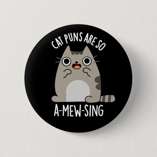 Katzen sind so A-Mäuse Tier Pun Dark BG Button (Vorderseite)