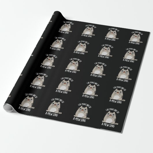 Katzen sind so A-Mäuse Tier Pun Dark BG Geschenkpapier (Ungerollt)