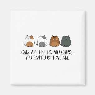 Katzen sind wie Kartoffelchips, die man nicht nur Magnet
