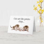 Katzen sind wie Kartoffelchips Funny Birthday Card Karte (Gelbe Blume)