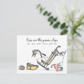Katzen sind wie Kartoffelchips / Funny Cat Postkarte (Stehend Vorderseite)