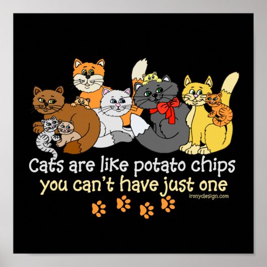 Katzen sind wie Kartoffelchips Poster (Vorne)
