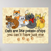 Katzen sind wie Kartoffelchips Poster (Vorne)
