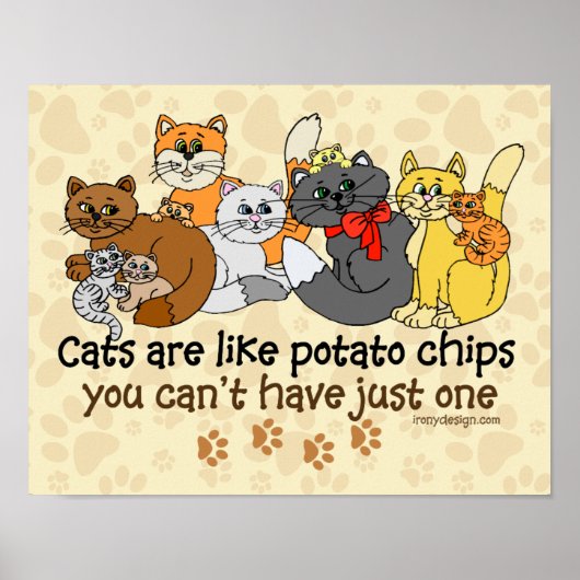 Katzen sind wie Kartoffelchips Poster (Vorne)