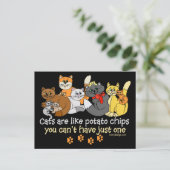 Katzen sind wie Kartoffelchips Postkarte (Stehend Vorderseite)