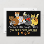 Katzen sind wie Kartoffelchips Postkarte (Vorne/Hinten)