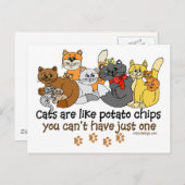 Katzen sind wie Kartoffelchips Postkarte (Vorne/Hinten)