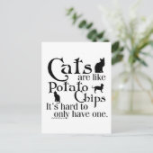 Katzen sind wie Kartoffelchips… Postkarte (Stehend Vorderseite)