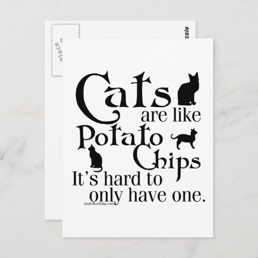 Katzen sind wie Kartoffelchips… Postkarte (Vorne/Hinten)