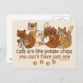Katzen sind wie Kartoffelchips Postkarte (Vorne/Hinten)