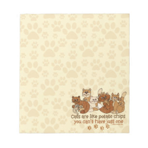 Katzen sind wie Kartoffelchips Sprichwort Notizblock