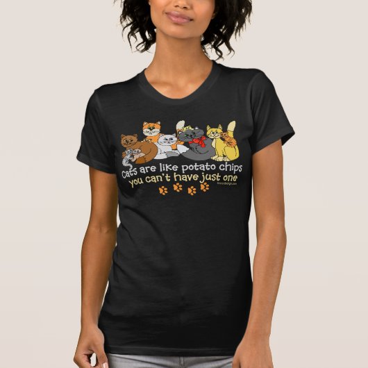 Katzen sind wie Kartoffelchips T-Shirt (Vorderseite)