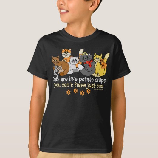 Katzen sind wie Kartoffelchips T-Shirt (Vorderseite)