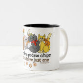 Katzen sind wie Kartoffelchips Zweifarbige Tasse (VorderseiteRechts)