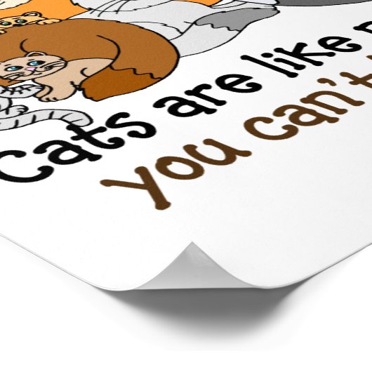 Katzen sind wie Potato Chips Sprichwort Poster (Ecke)