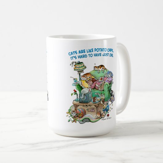 Katzen sind wie Potatoe-Chips-Tasse Kaffeetasse (VorderseiteRechts)