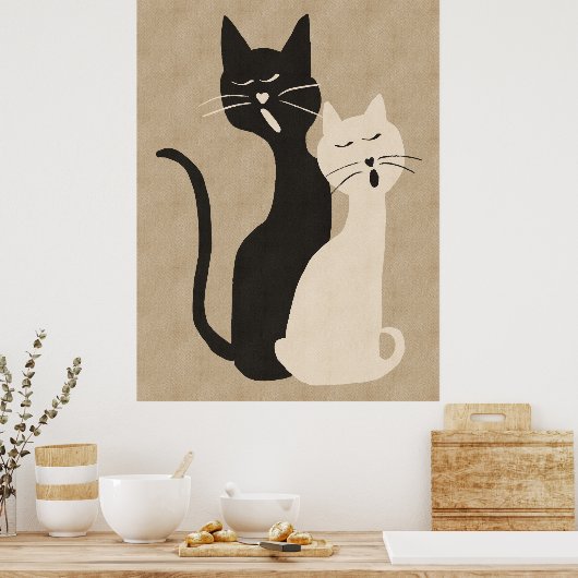 Katzen singen poster (Küche)
