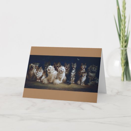 Katzen Singen Weihnachtslieder, Louis Wain Karte (Vorderseite)