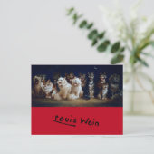 Katzen Singen Weihnachtslieder, Louis Wain Postkarte (Stehend Vorderseite)
