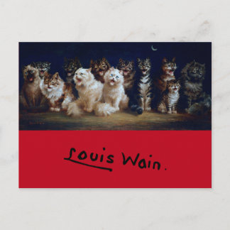 Katzen Singen Weihnachtslieder, Louis Wain Postkarte